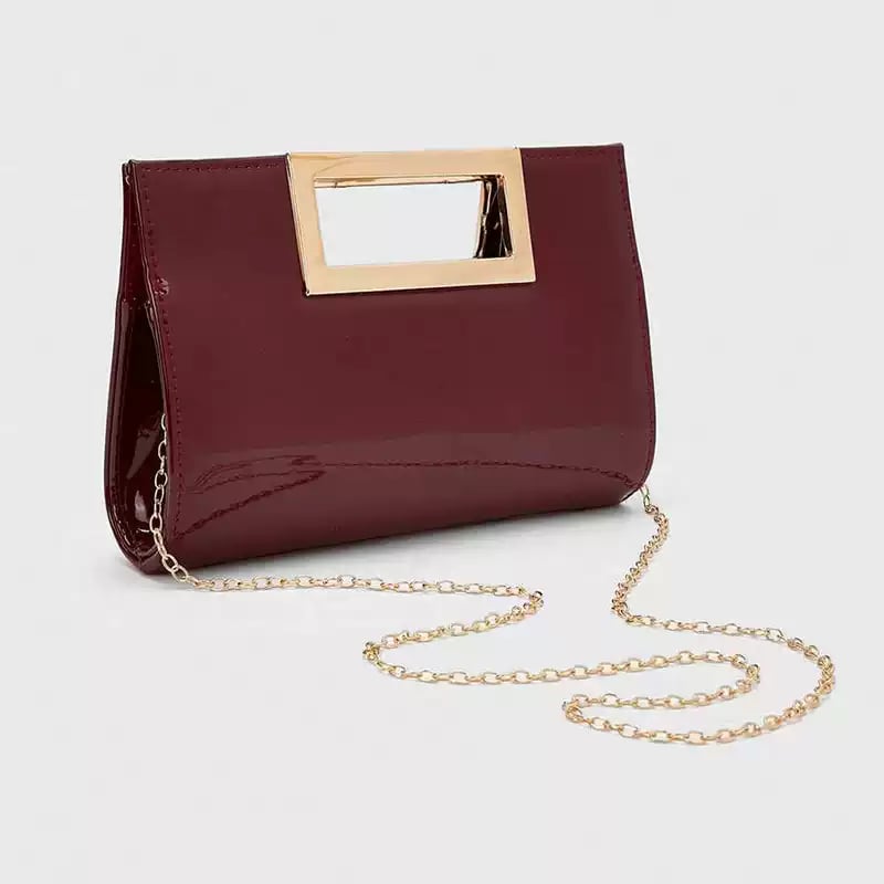 Red Solid Handbag with Magnetic