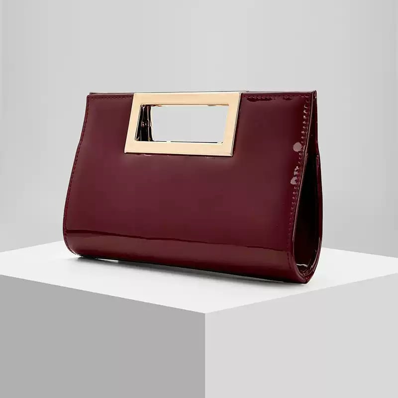 Red Solid Handbag with Magnetic