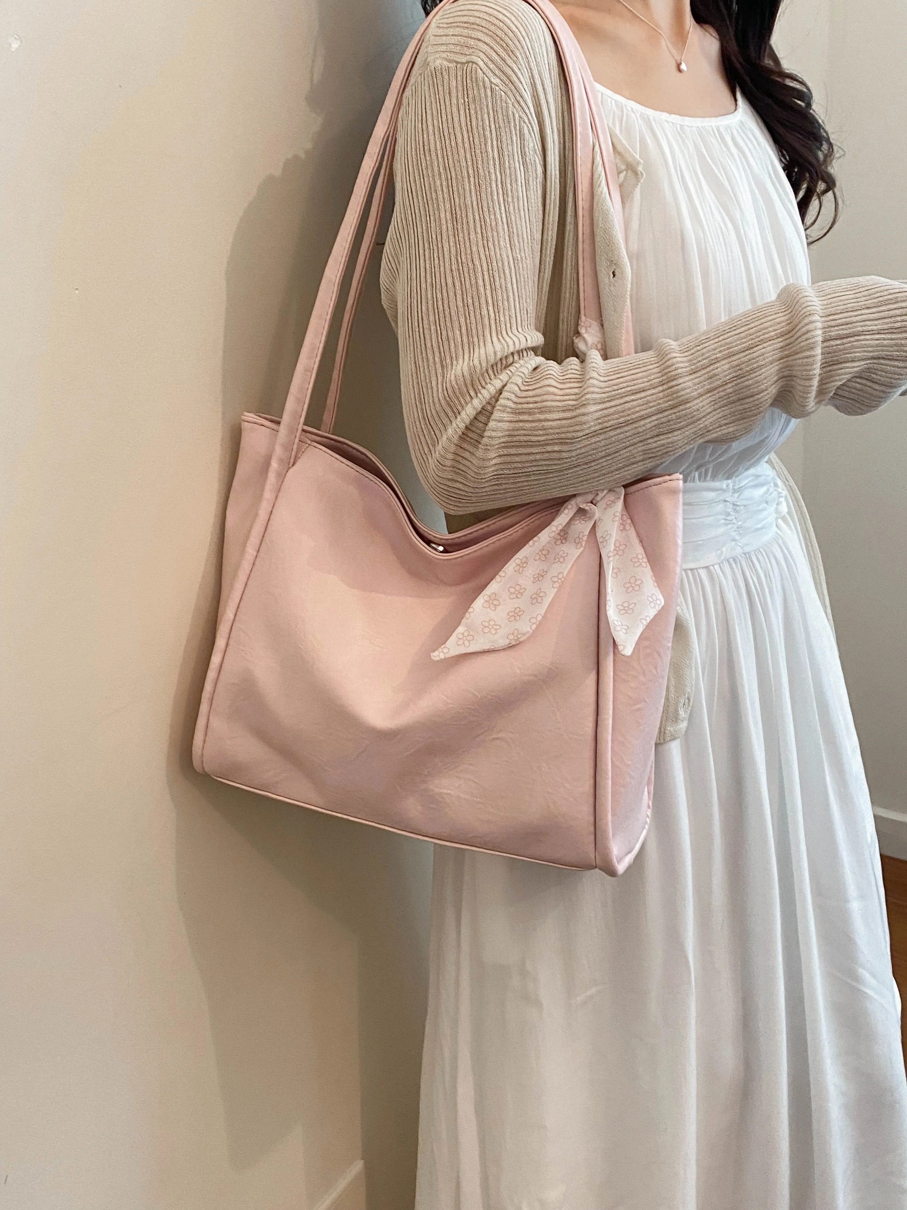 Pink Solid Tote 