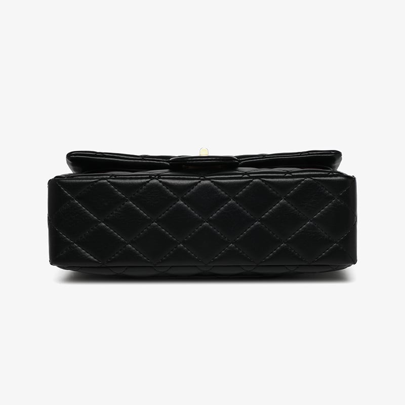 Black Quilted Crossbody Bag with Chain Strap