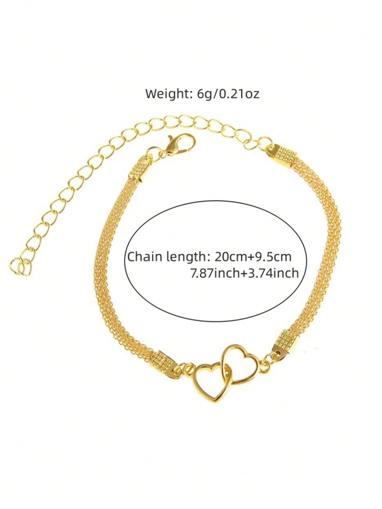 Gold-Tone Heart Anklet