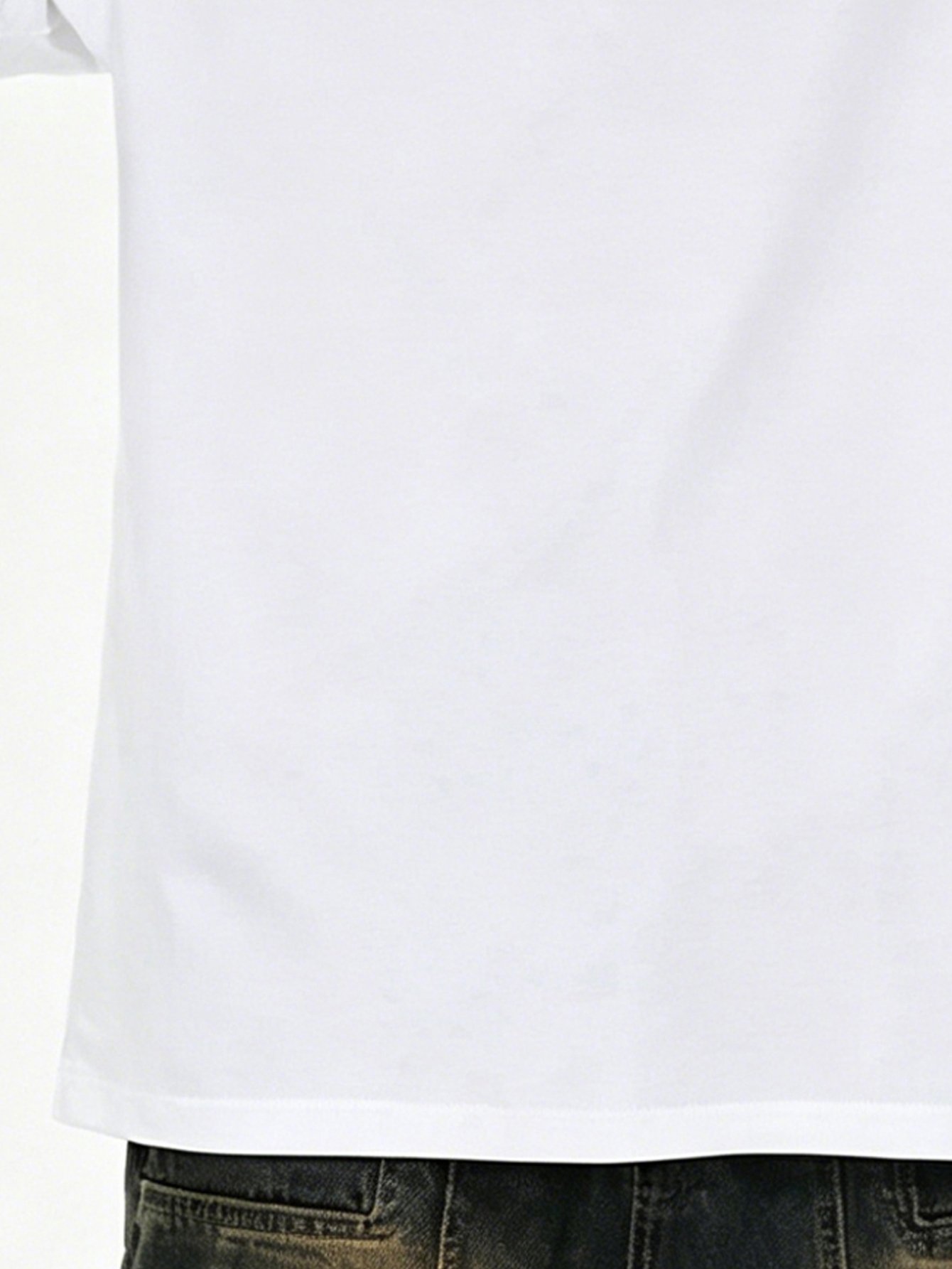 White Graphic Print Short Sleeve Round Neck T-Shirt