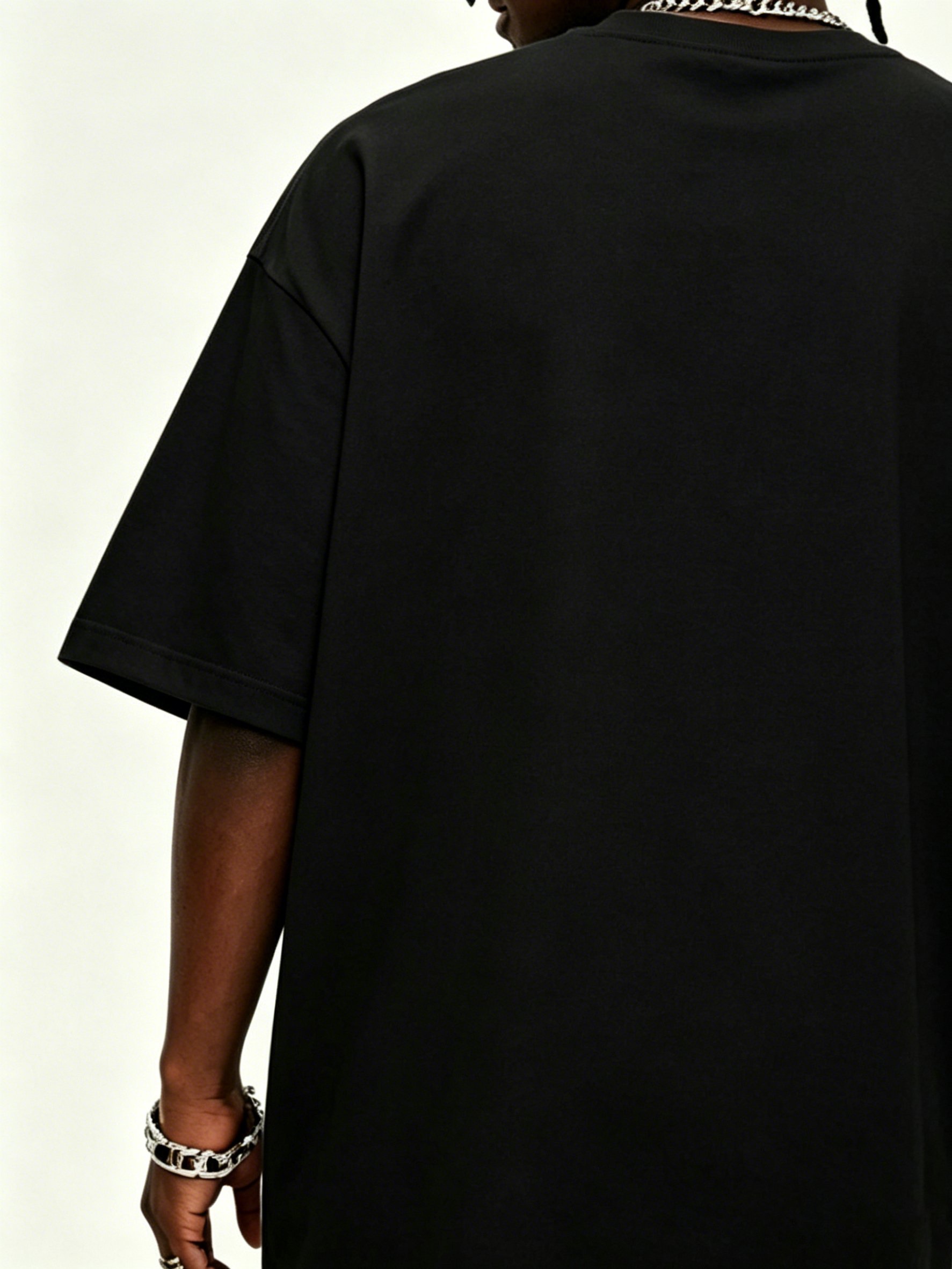 Black Graphic Print Cotton Regular Fit T-Shirt