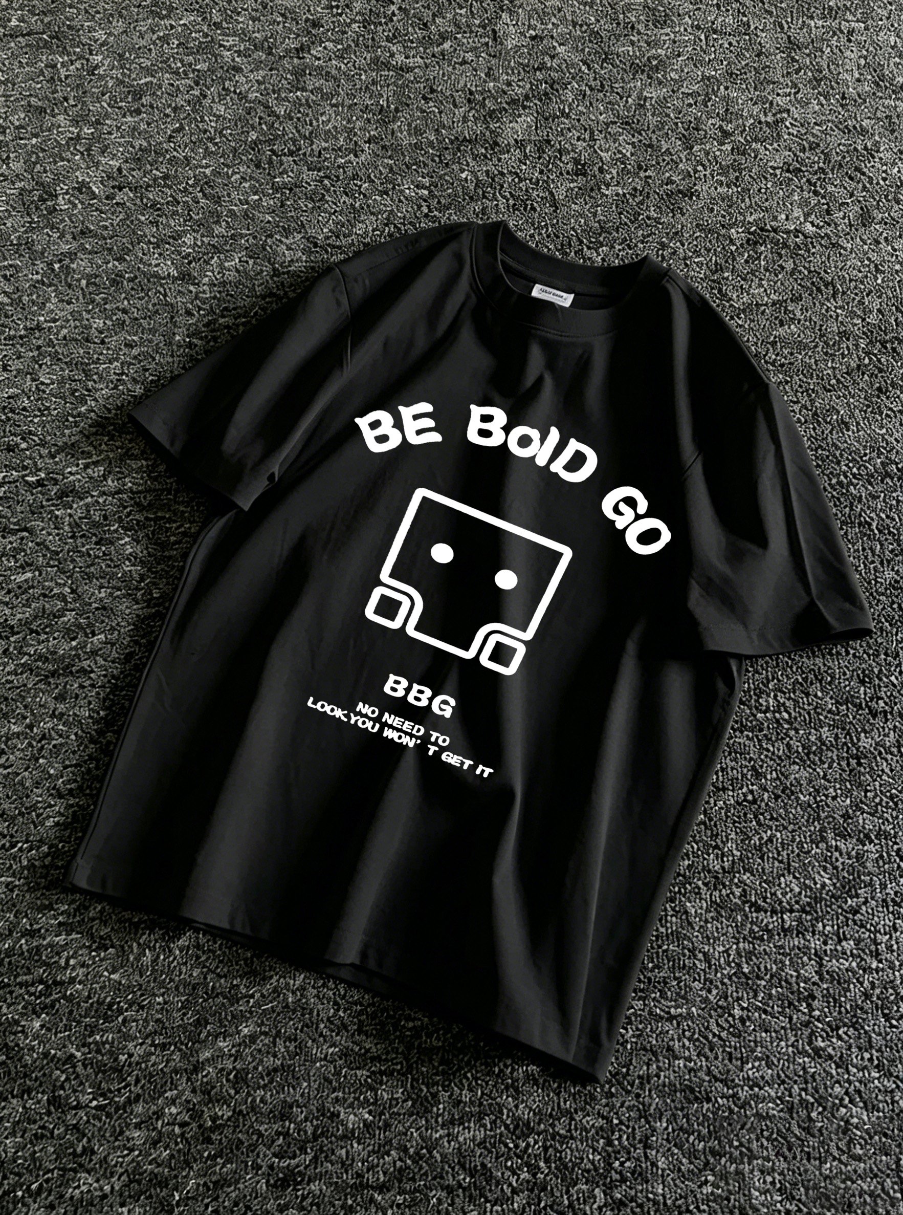 Men Black Geometric Print Short Sleeve T-Shirt