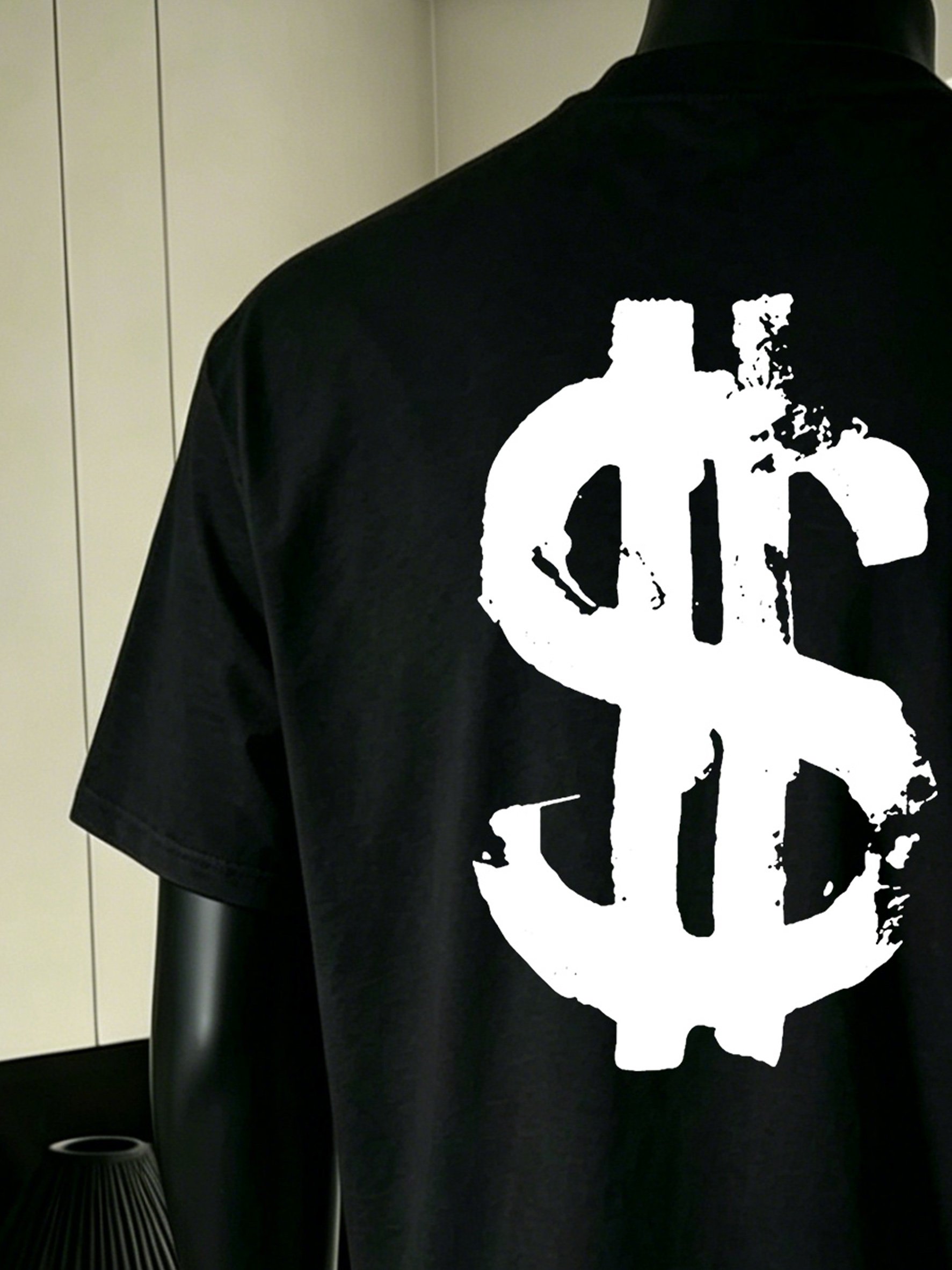 Men Black Cotton Short Sleeve T-Shirt with Graphic Print