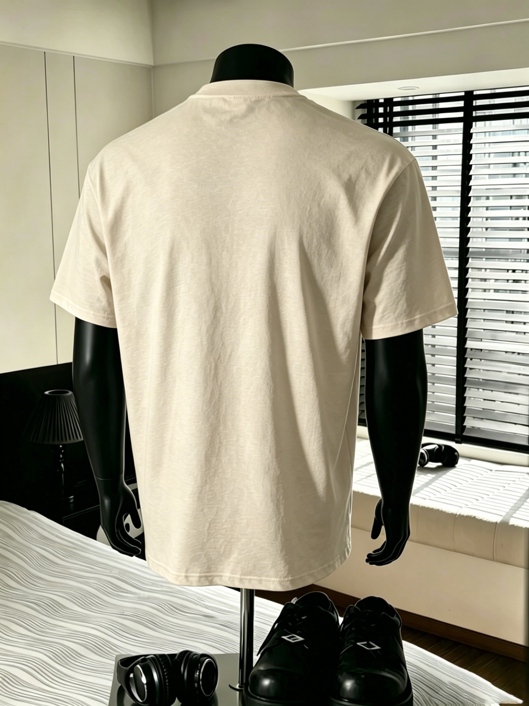Men Beige Cotton Short Sleeve Keep Fighting Graphic T-Shirt