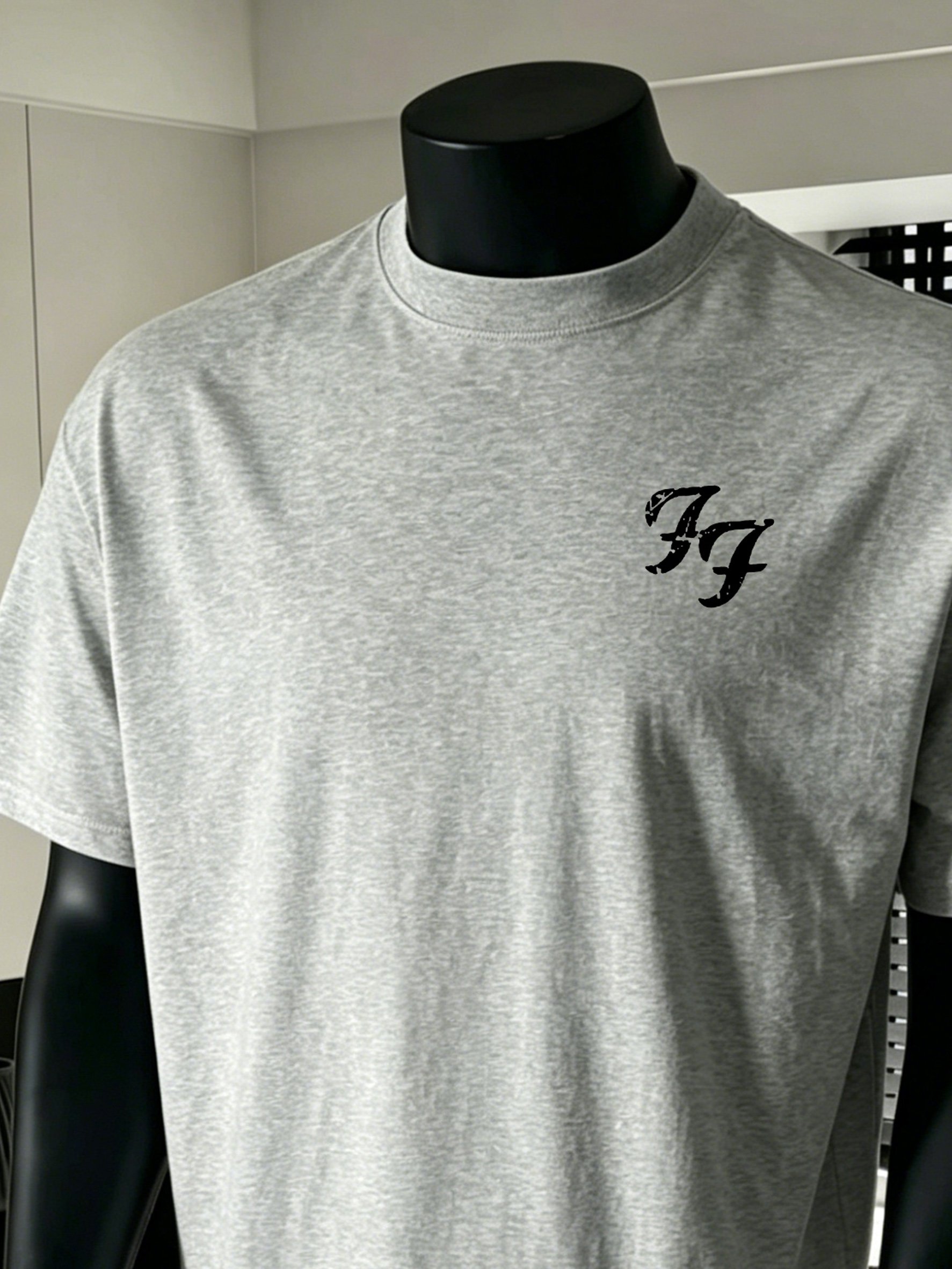 Men Grey Short Sleeve T-Shirt with Unique Print