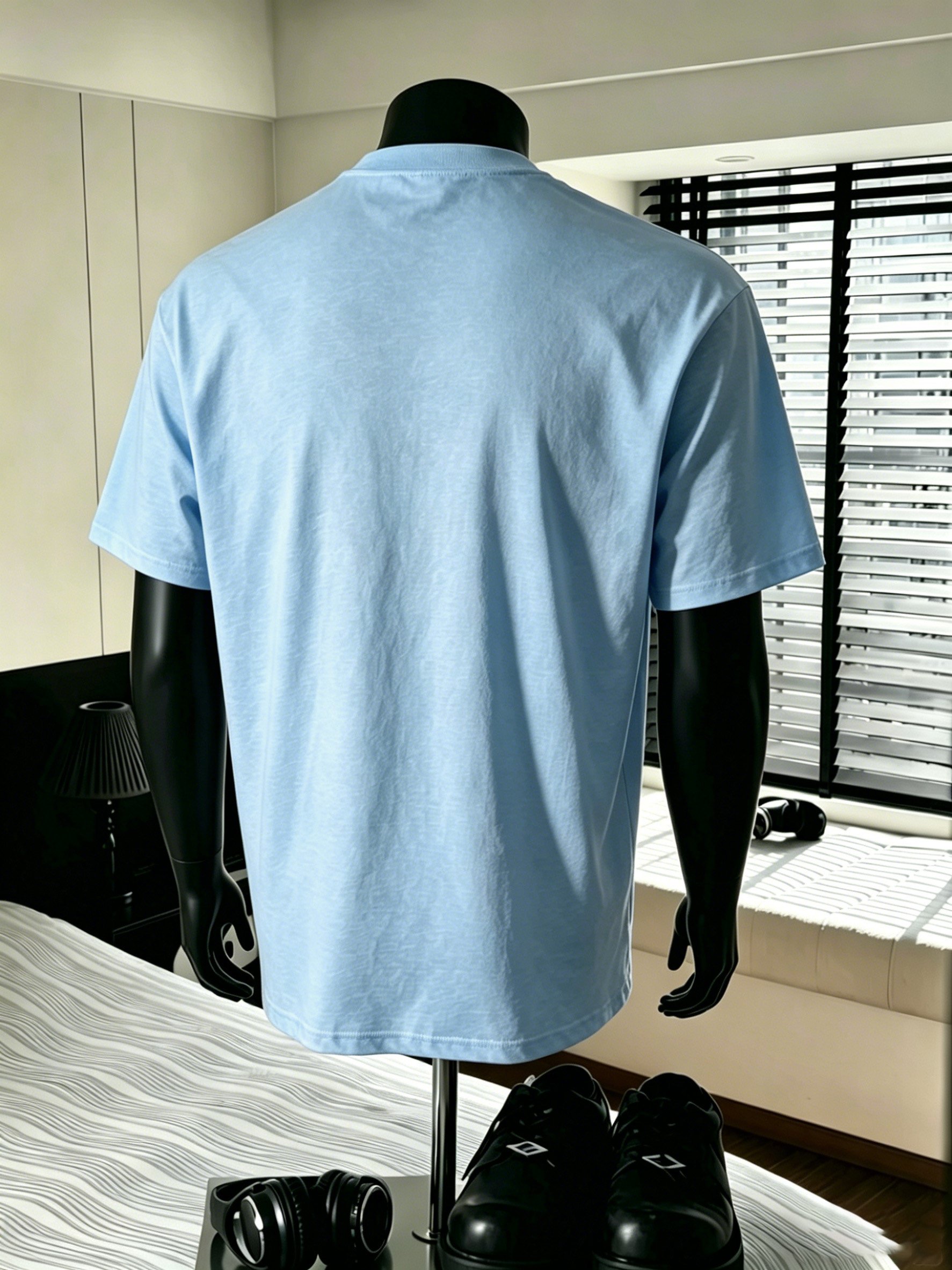 Men Blue Cotton Short Sleeve T-Shirt with Emblem