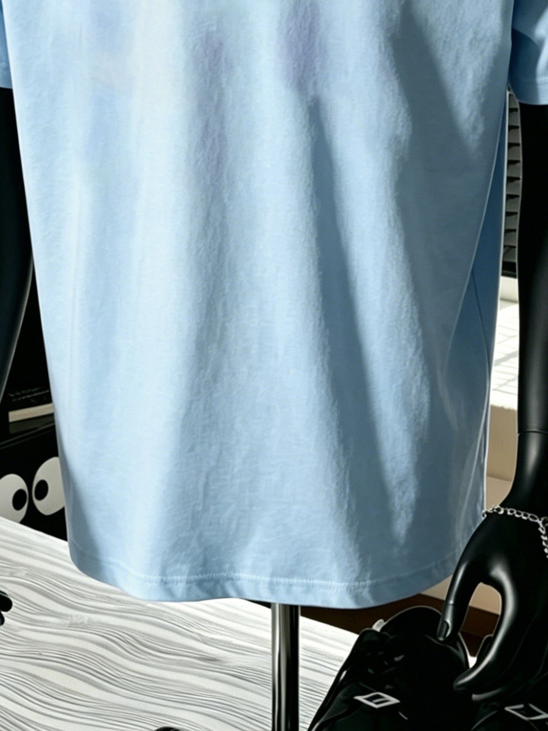 Men Blue Cotton Short Sleeve T-Shirt with Emblem
