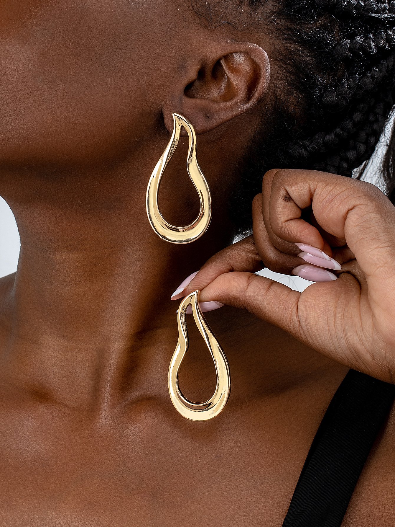 Gold Teardrop Hoop Earrings for Casual  Look