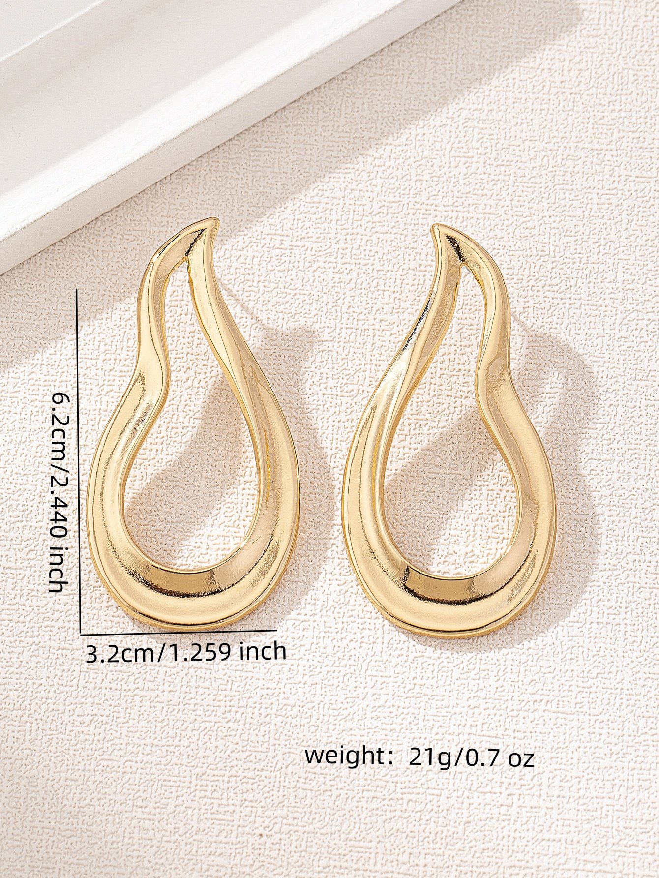 Gold Teardrop Hoop Earrings for Casual  Look