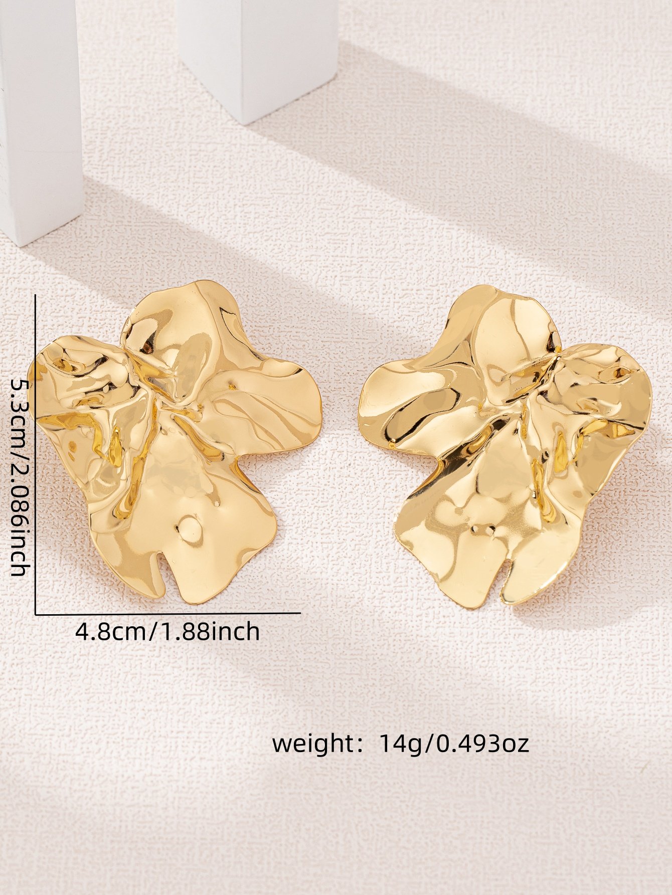 Gold Irregular Statement Earrings -  Everyday Style