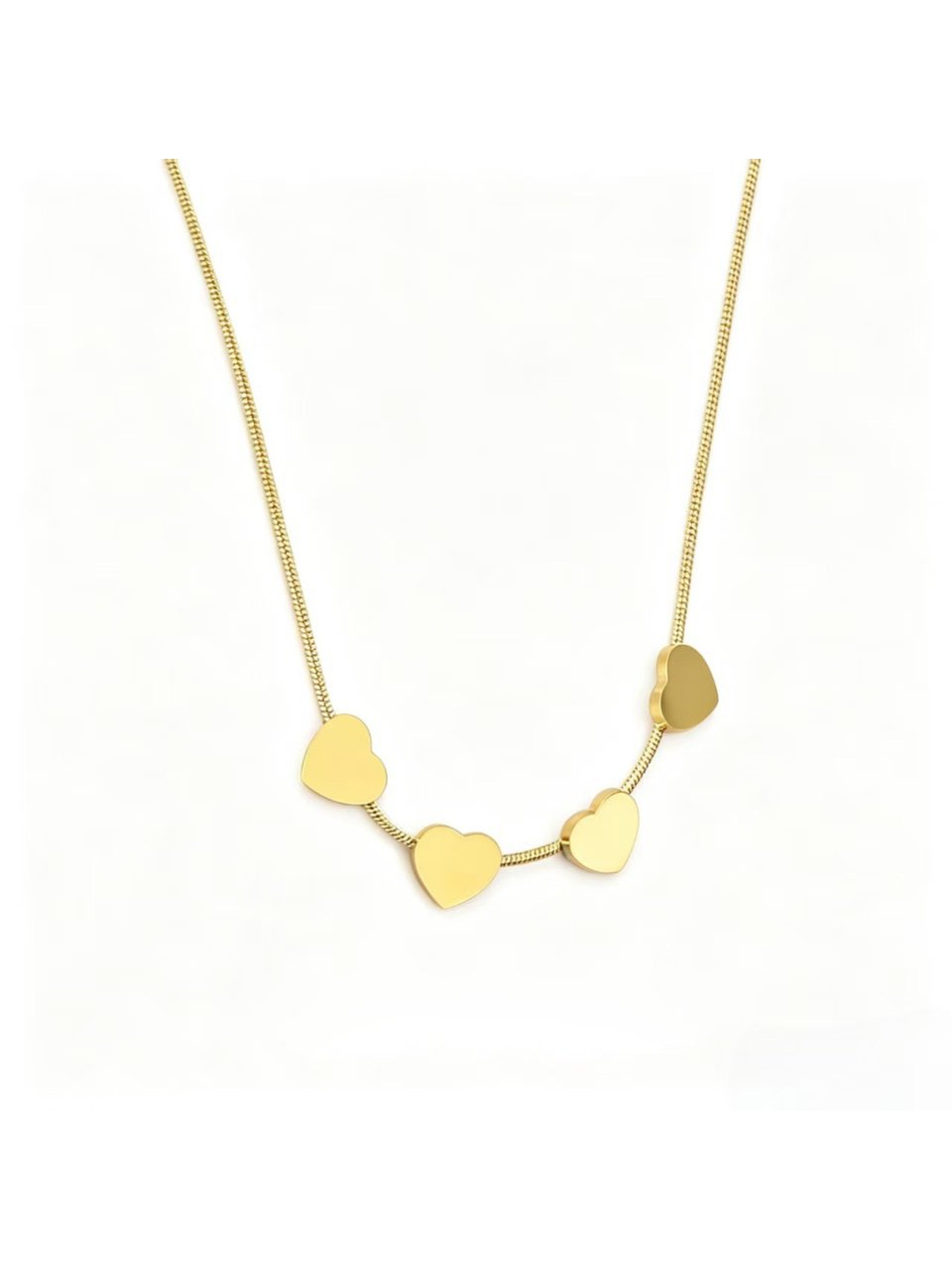 Gold Tone Heart Pendant Necklace