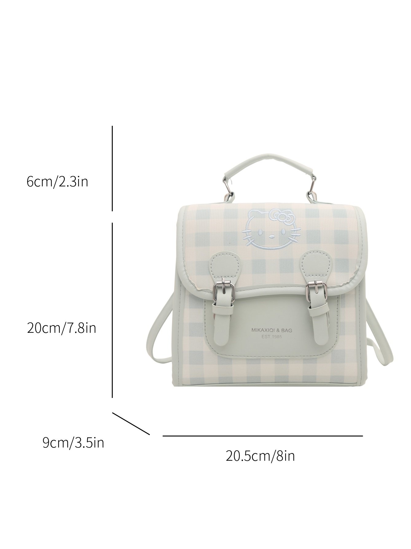 Blue Gingham Hello Kitty Print Mini Backpack