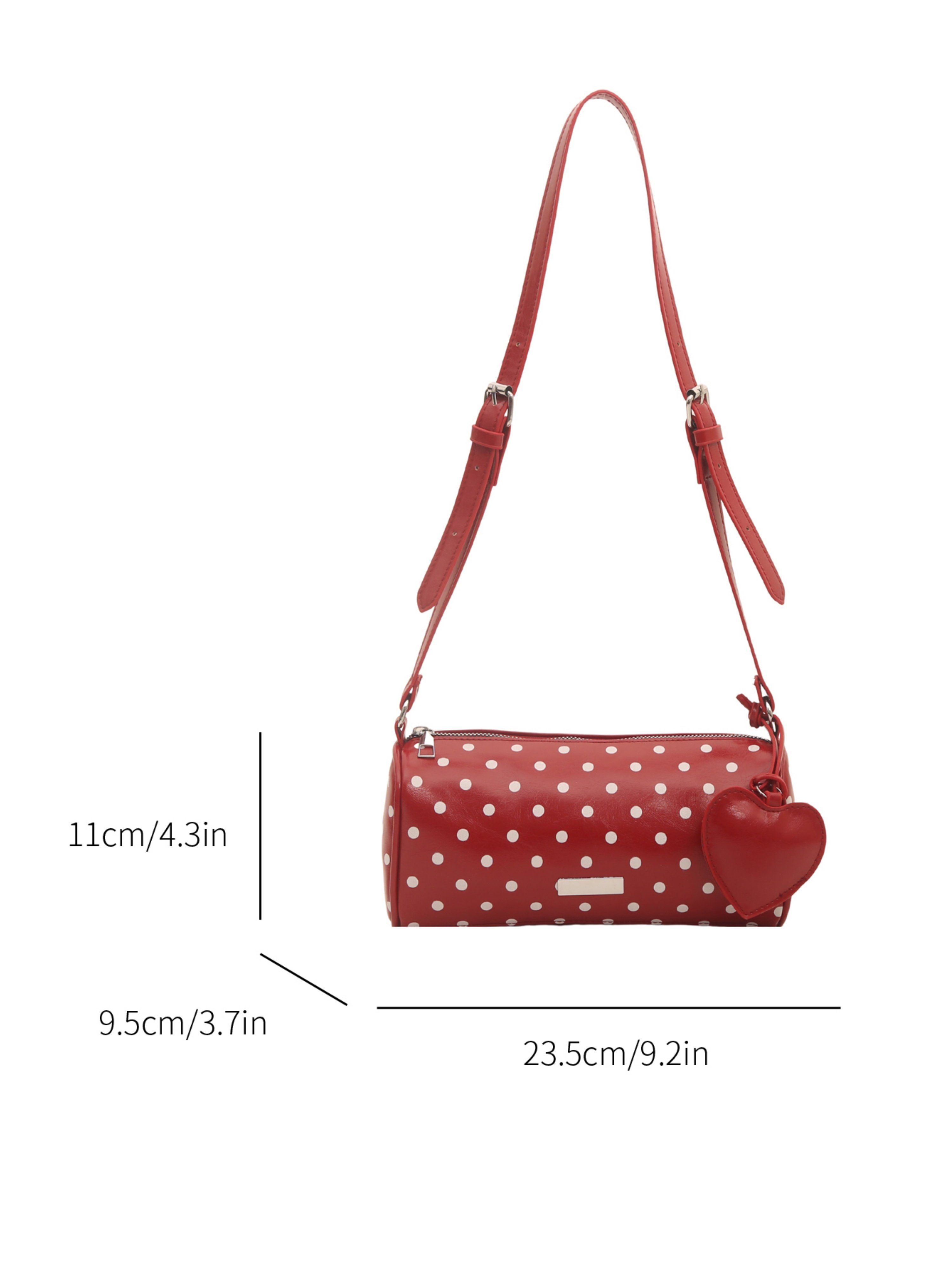 Red Printed Crossbody Bag with Zip