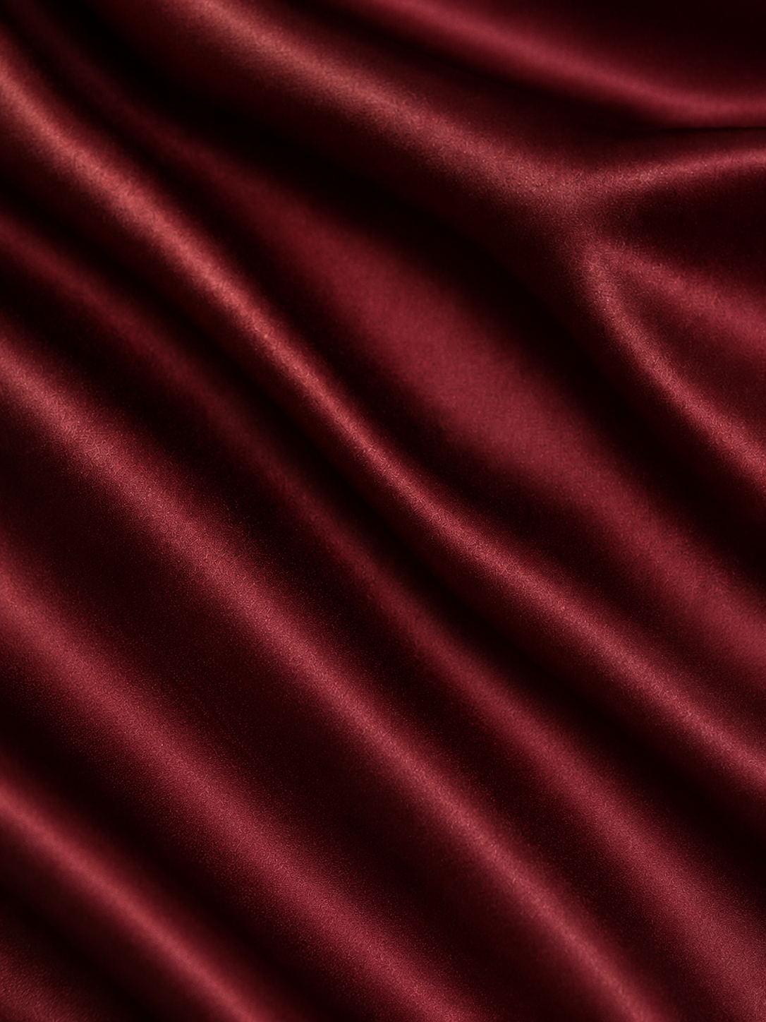 Maroon Satin Long Sleeve Blouse