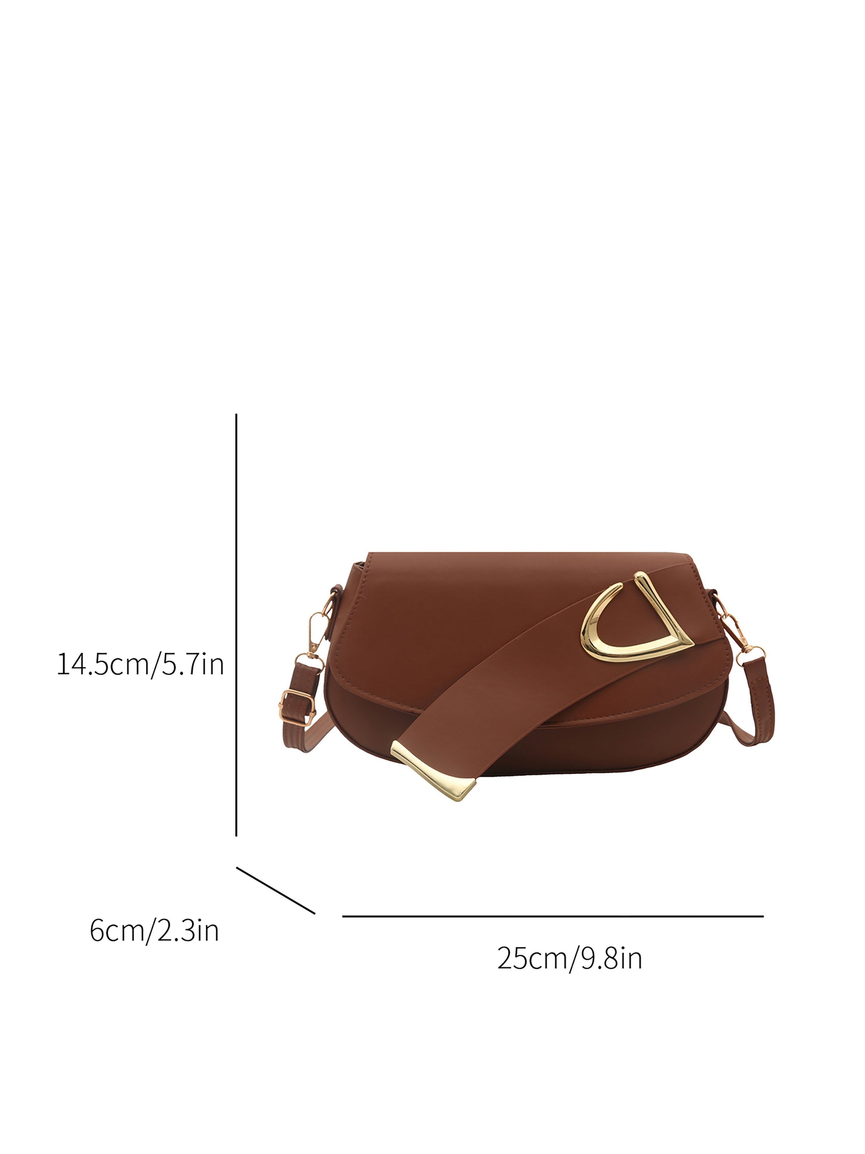 Brown Solid Shoulder Bag with Magnetic