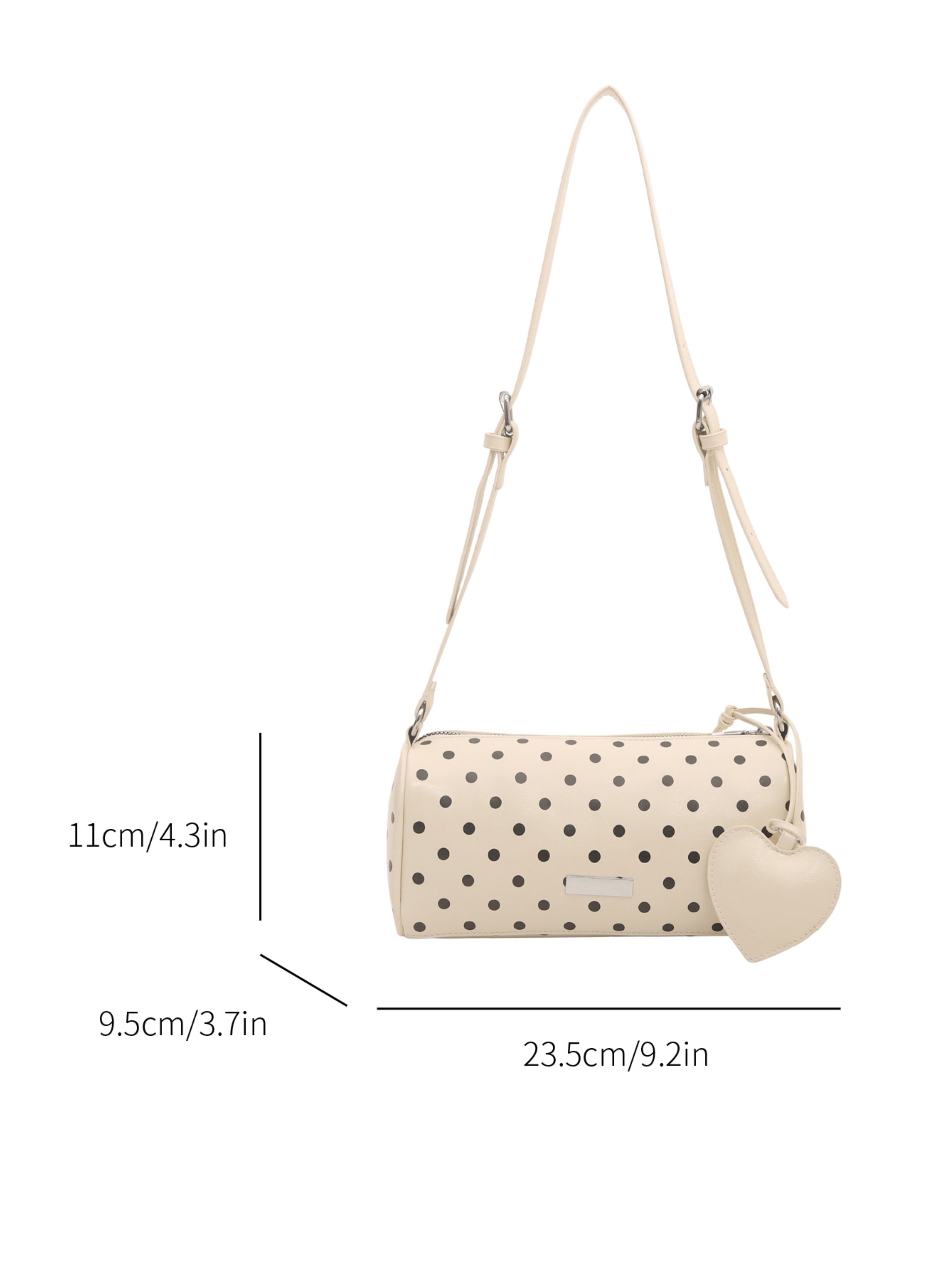 White Printed Shoulder Bag with Zip