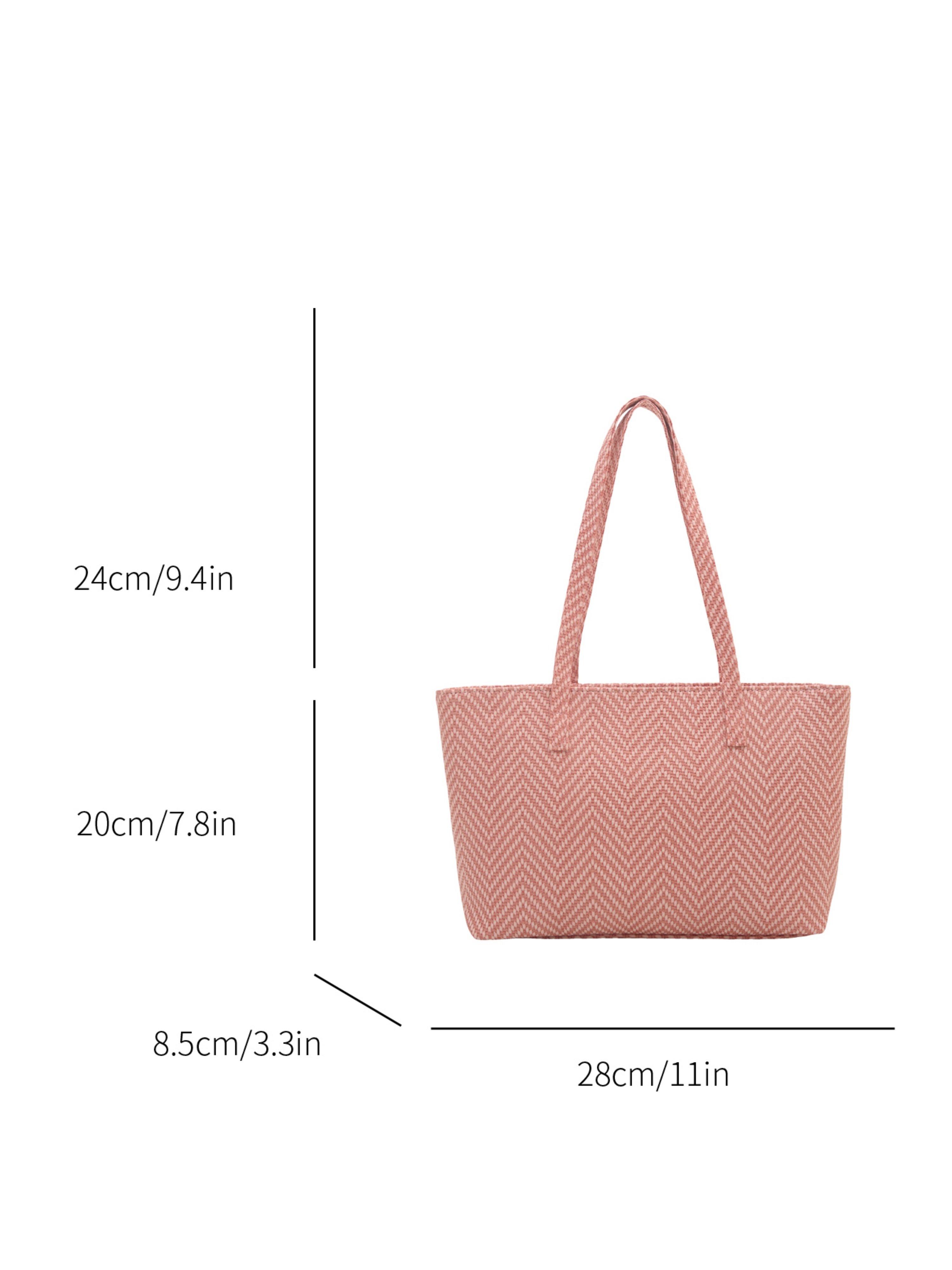 Pink Texture Shoulder Bag with Zip