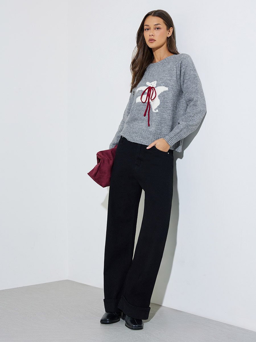 Grey Bear Design Tie-Up Details Jumper