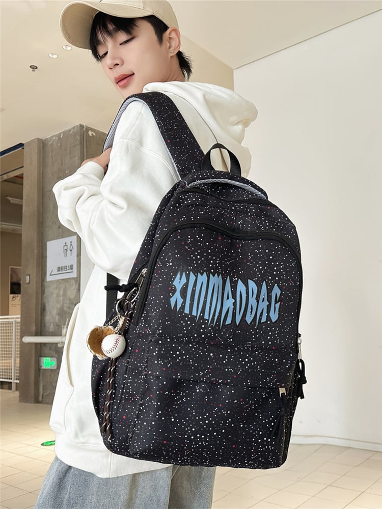 Men Black Backpack  with Zip