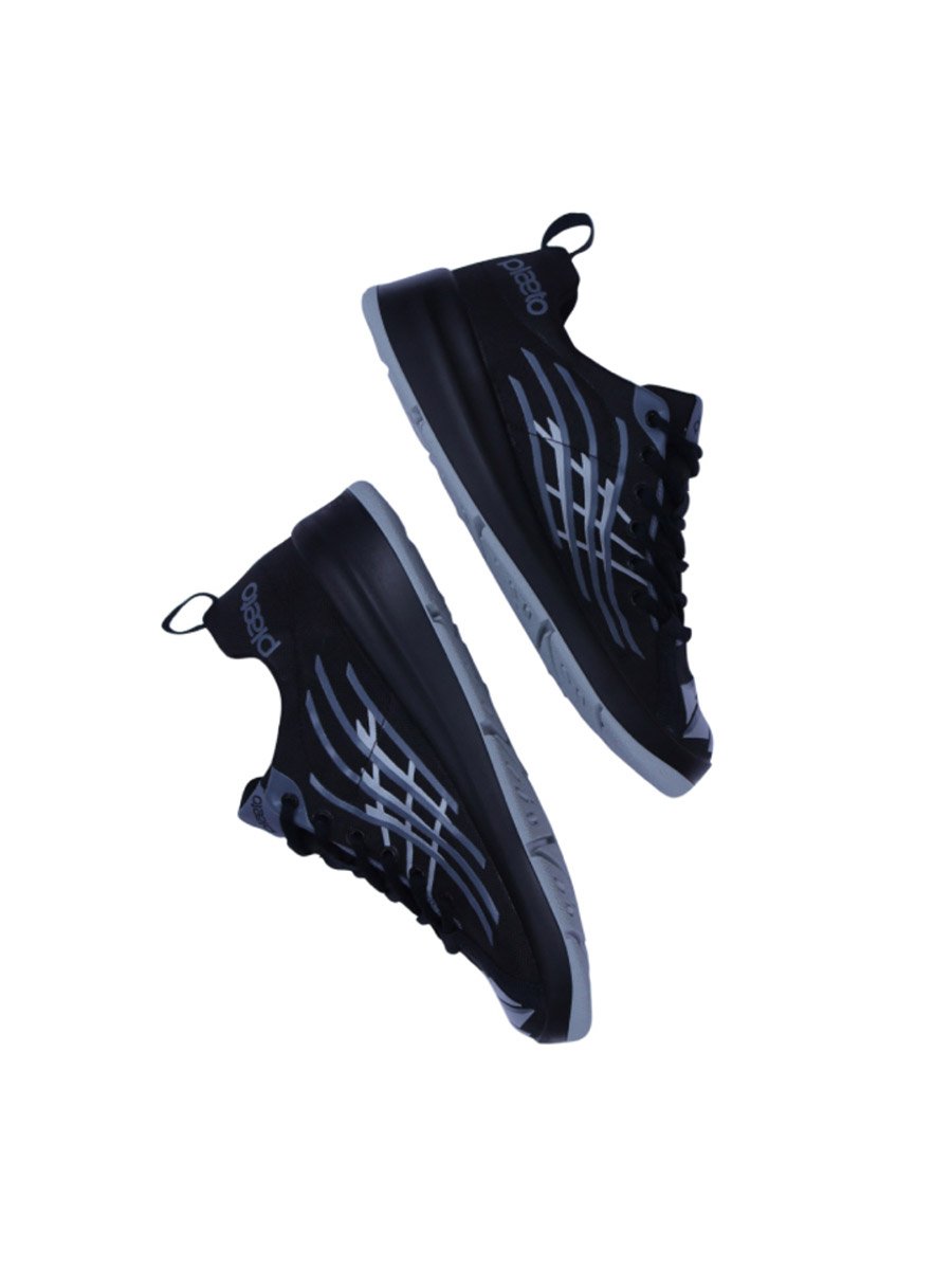 Nova Mens Black and Grey Sports Sneakers