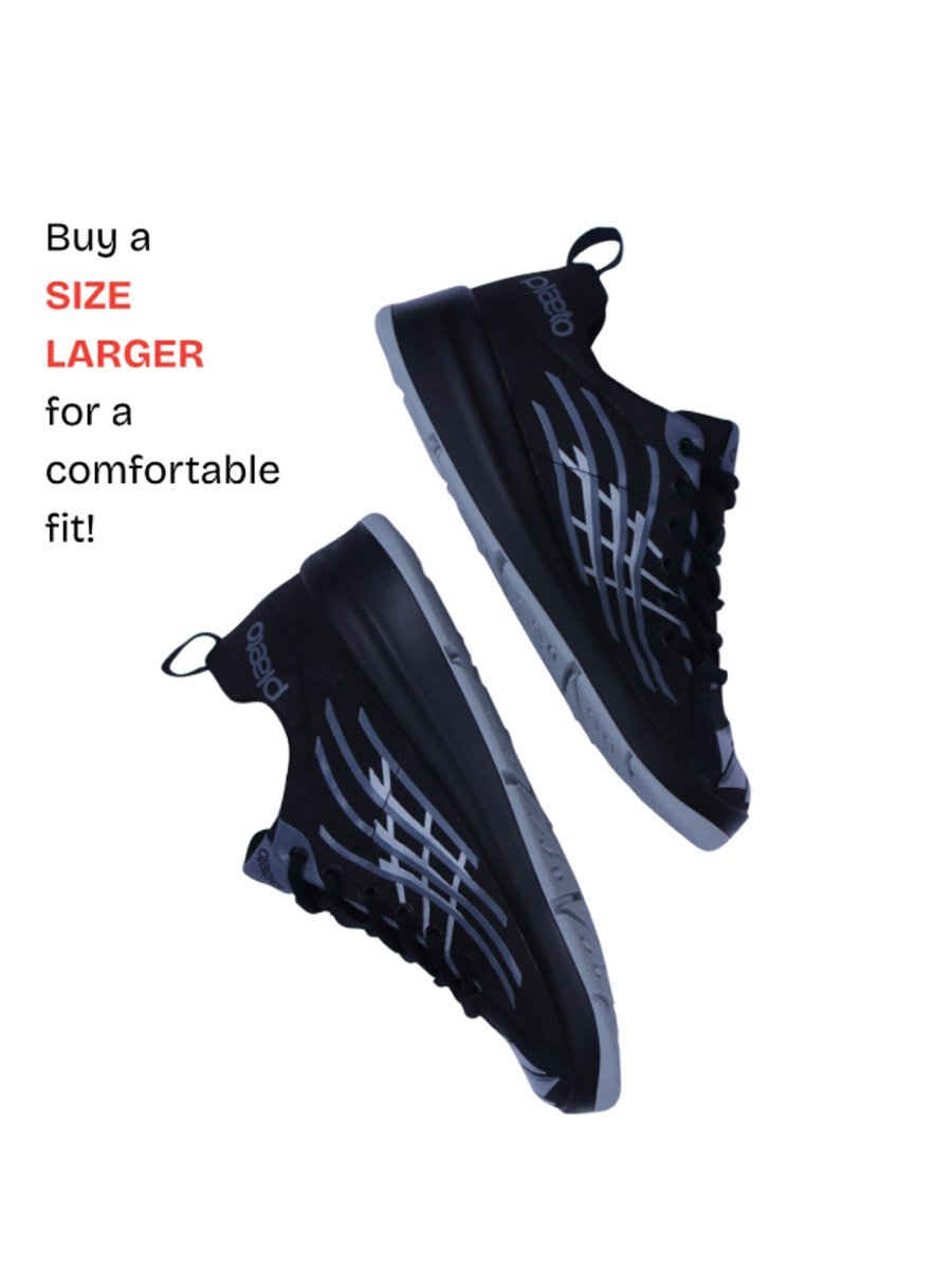 Nova Mens Black and Grey Sports Sneakers