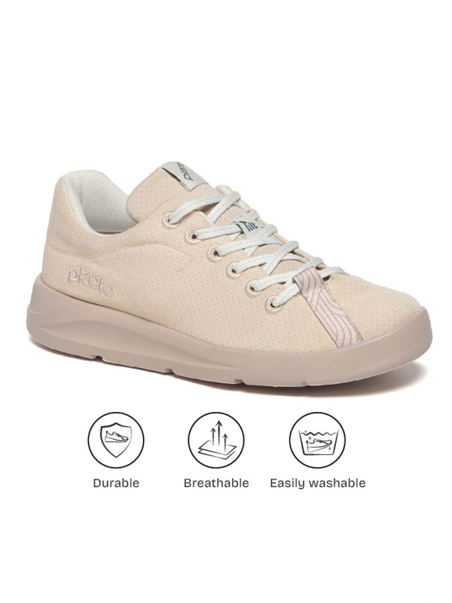Womens Beige Casual Sneakers