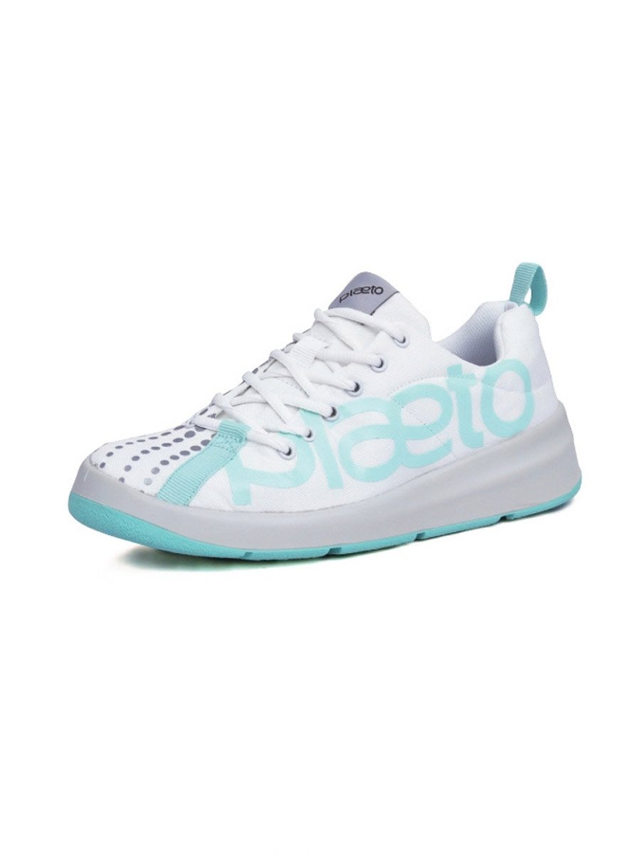 Mens White and Aqua Active Sneakers - Lightweight Sport Trainers
