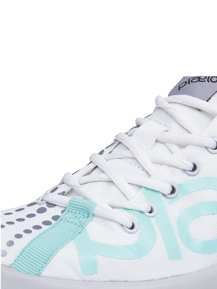 Mens White and Aqua Active Sneakers - Lightweight Sport Trainers