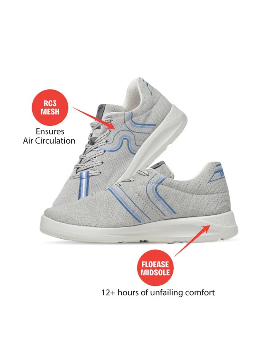 Mens Grey Casual Sneakers - Lightweight and Stylish