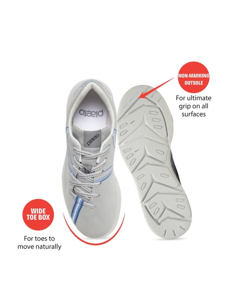 Mens Grey Casual Sneakers - Lightweight and Stylish