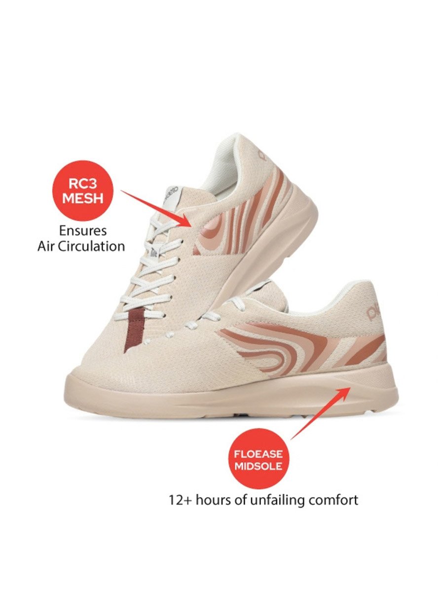 Bronze Casual Sneakers for Women - Flat Comfort Footwear