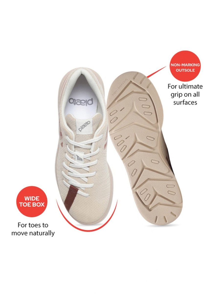 Bronze Casual Sneakers for Women - Flat Comfort Footwear
