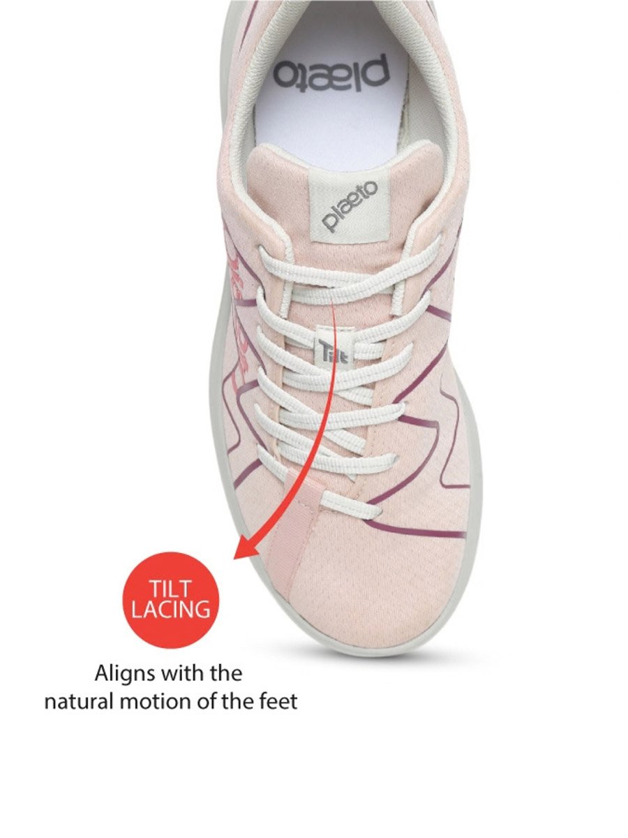 Womens Pink Casual Sneakers - Flat Sole Comfort