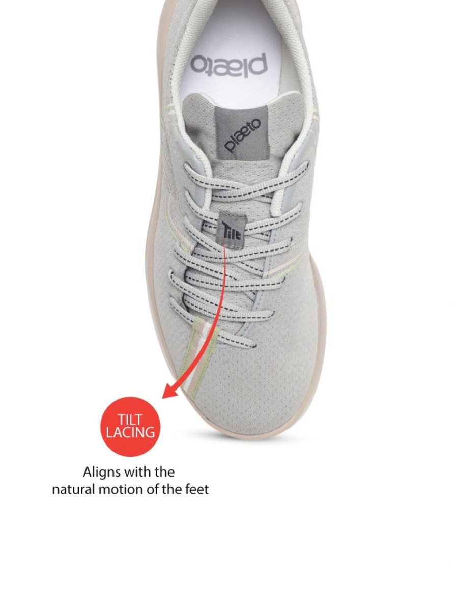 Womens Grey Casual Sneakers - Flats