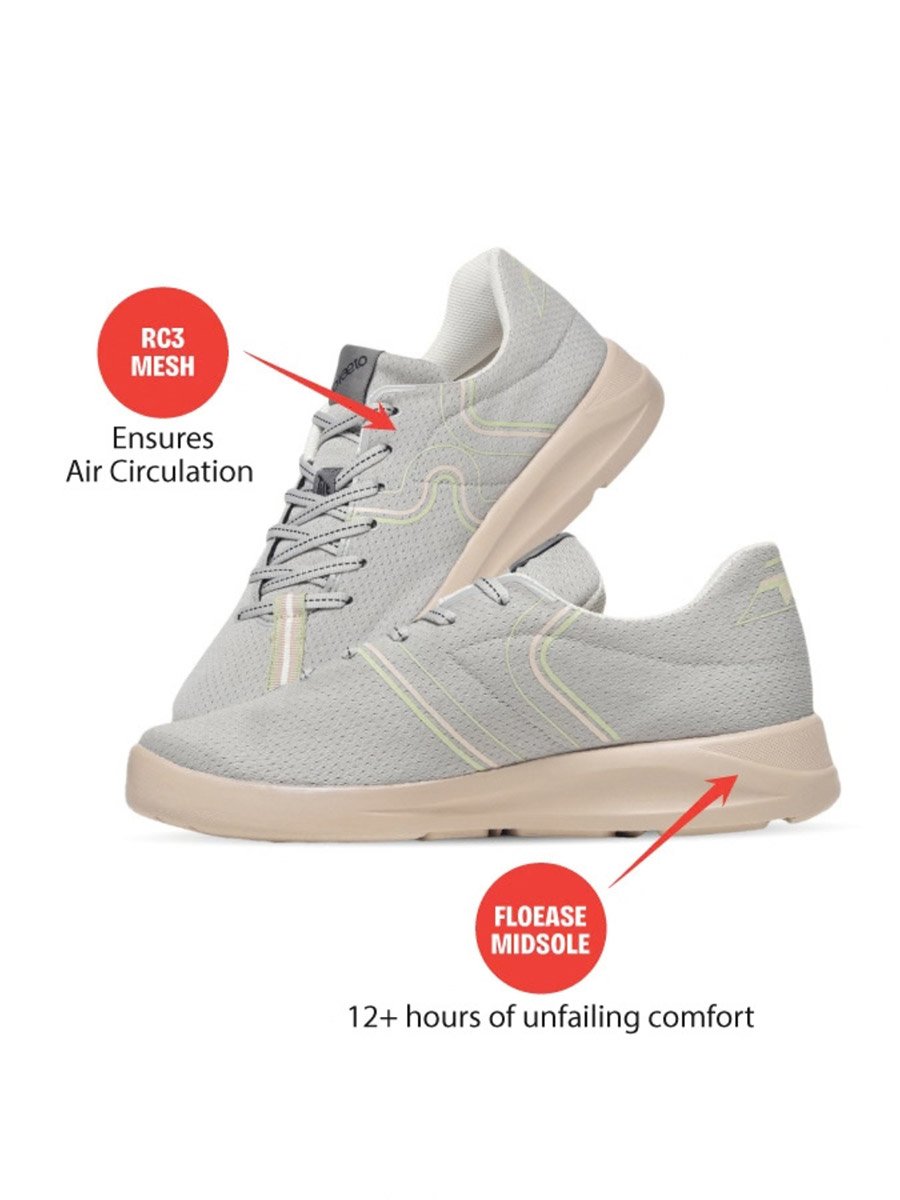 Womens Grey Casual Sneakers - Flats