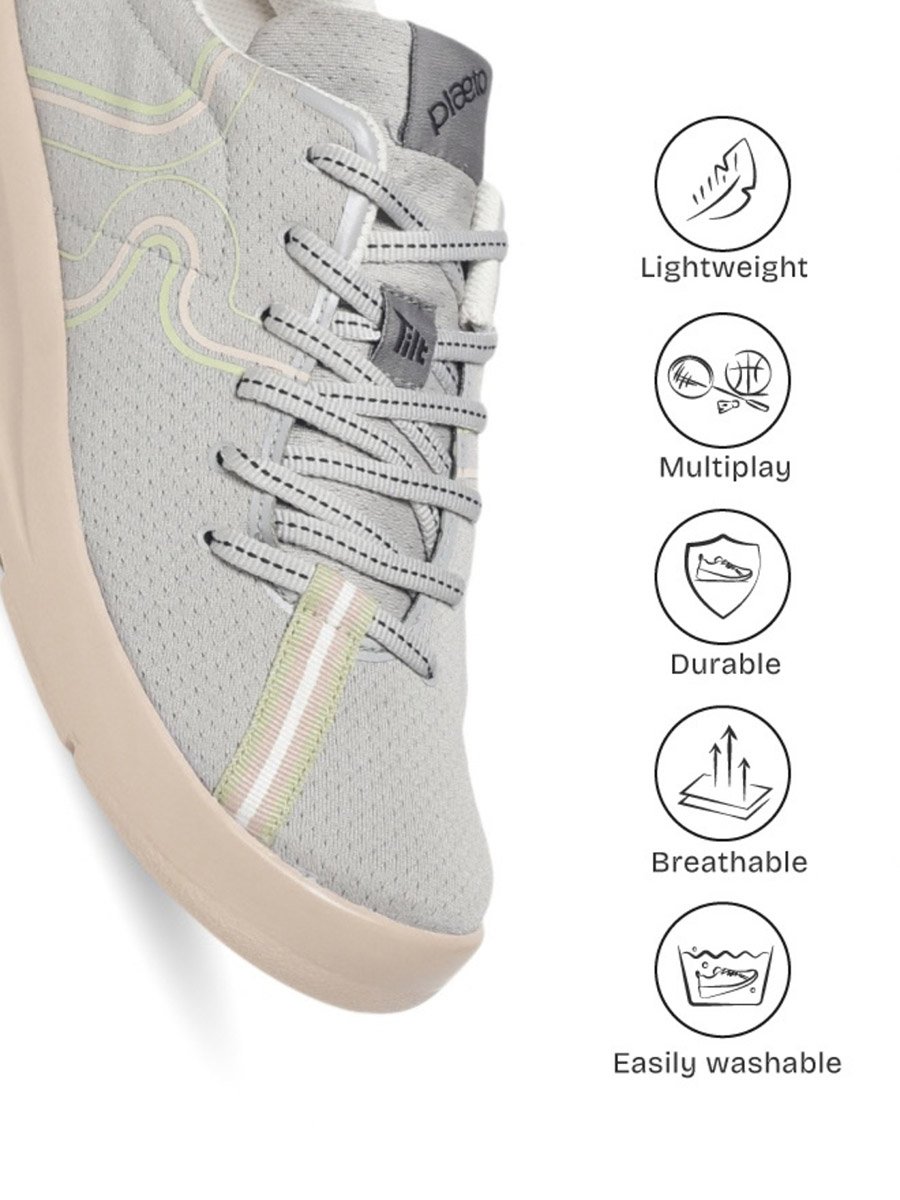 Womens Grey Casual Sneakers - Flats