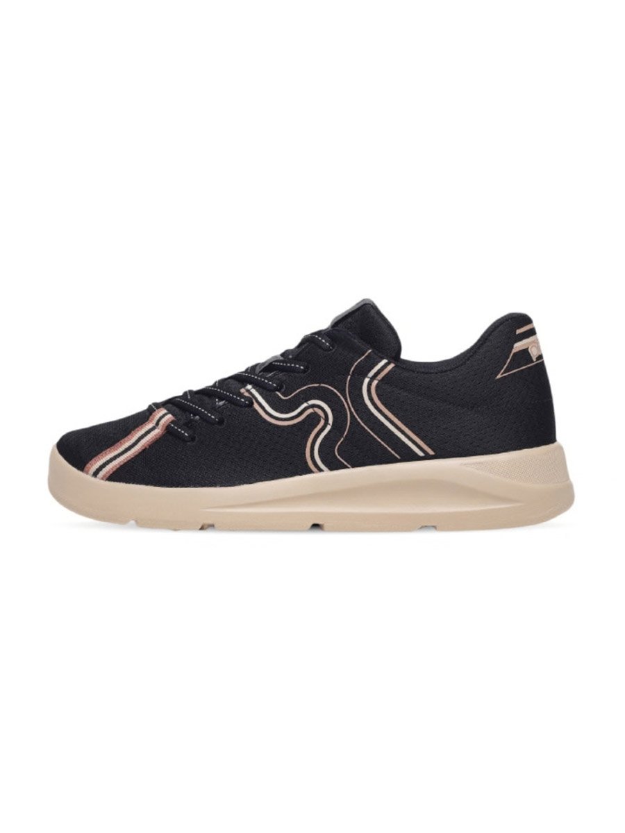Womens Black and Beige Casual Sneakers