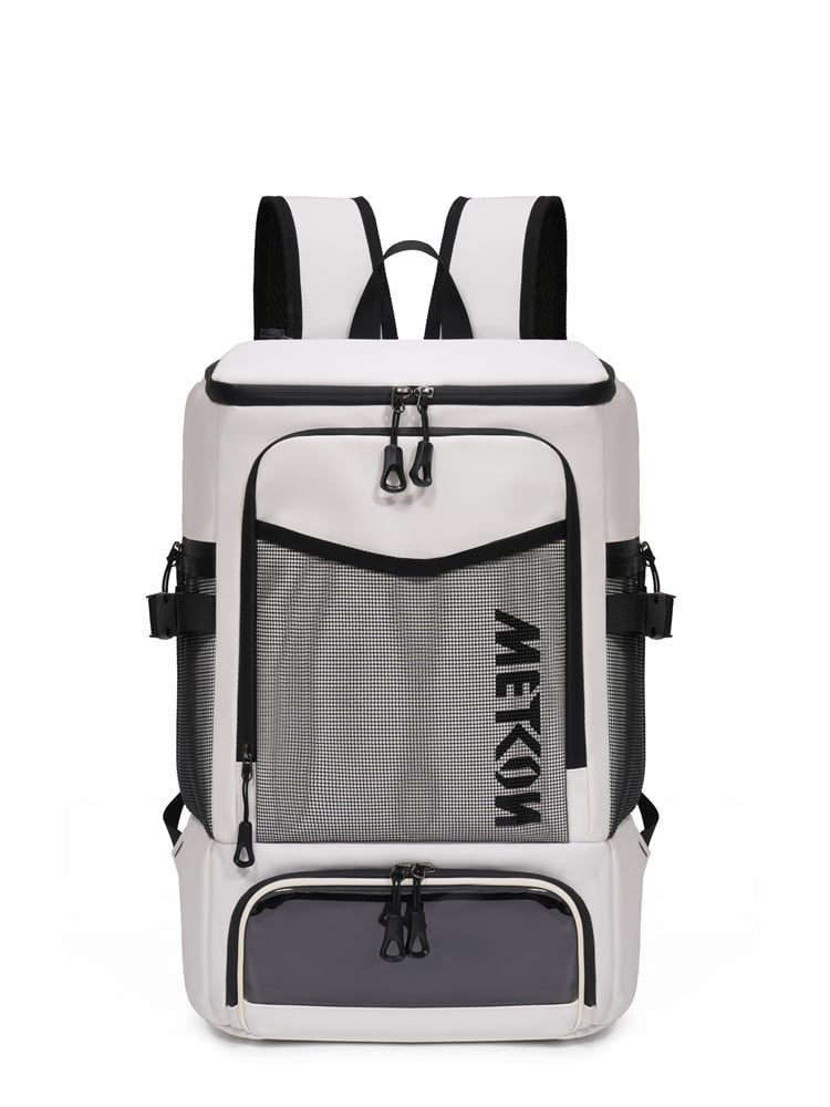 Beige Backpack with Zip