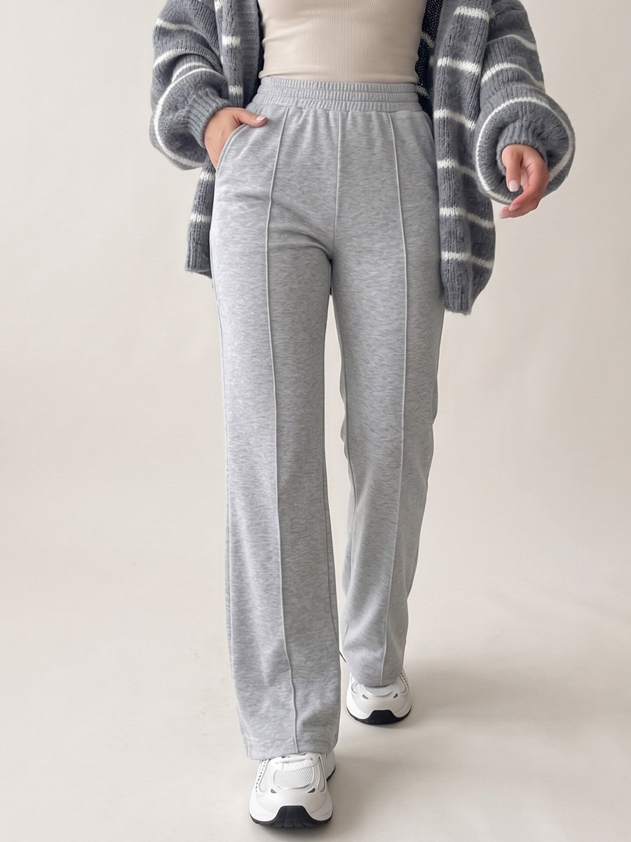 Grey Front Seam Detail Joggers