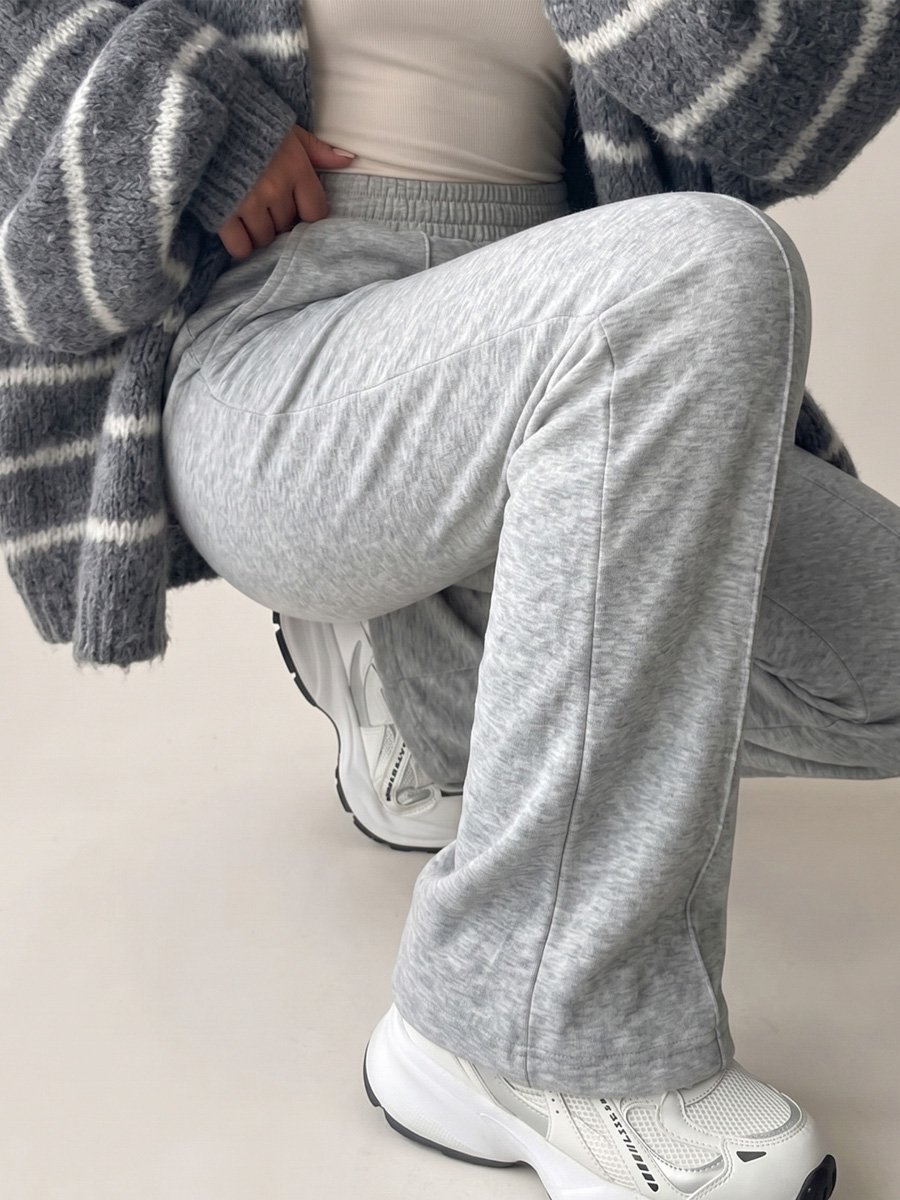 Grey Front Seam Detail Joggers