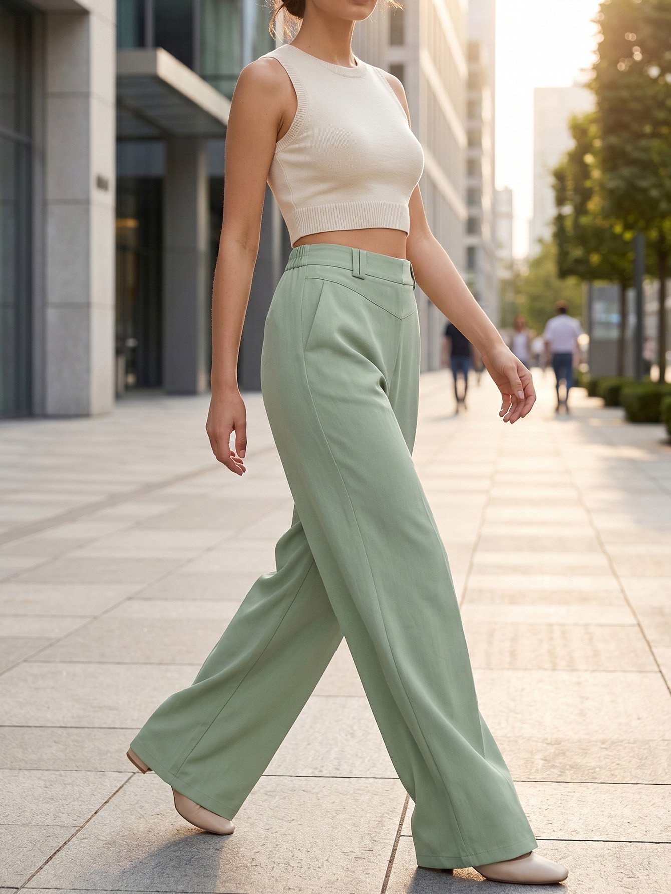 Mustard Wide-Leg Trousers