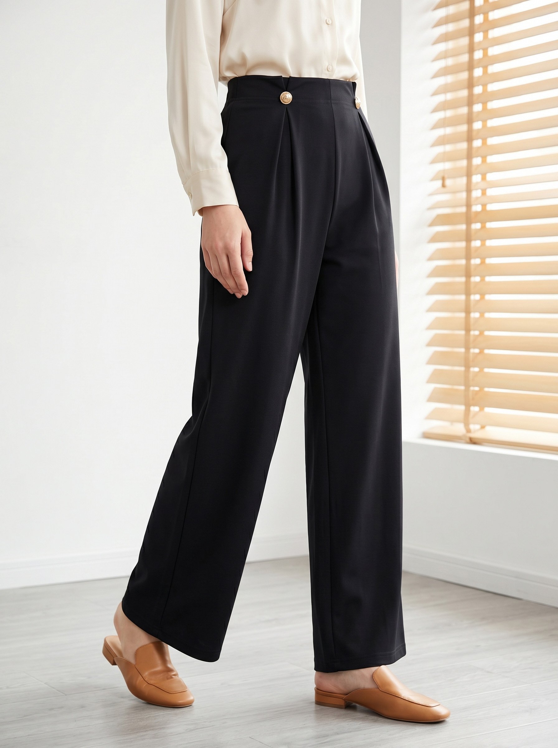 Black Wide-Leg Trousers