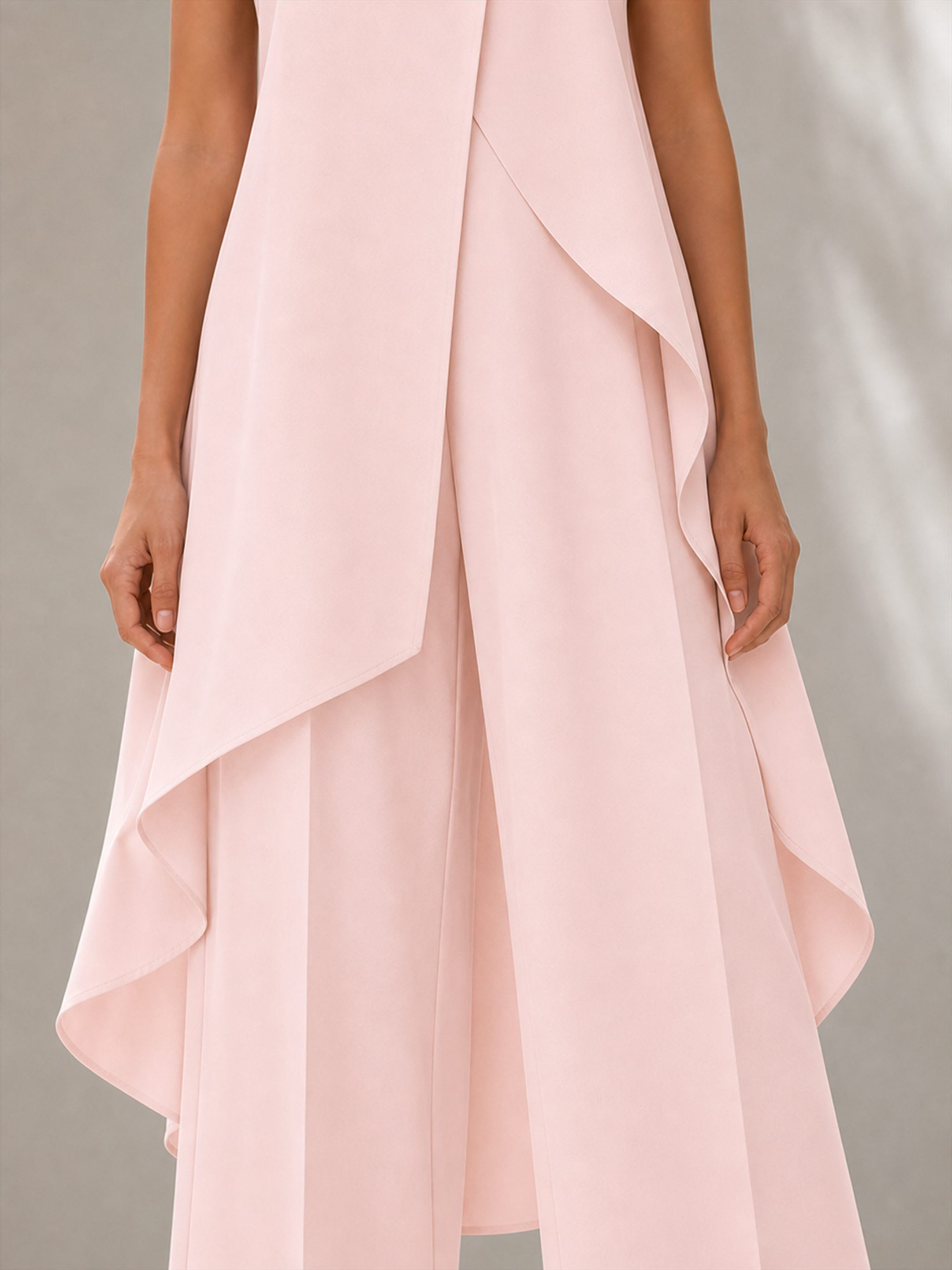 Pink Wide-Leg Trousers and Mock Neck Top Co-ord Set