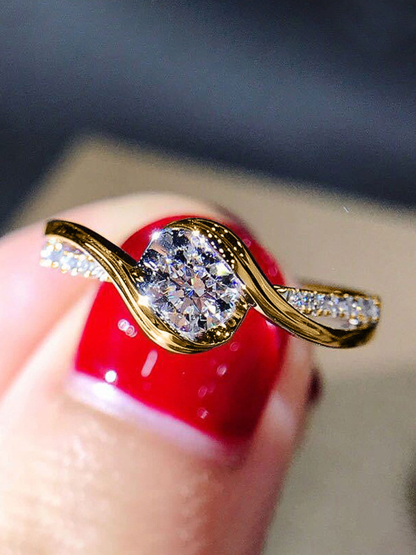Gold Plated Cubic Zirconia Ring