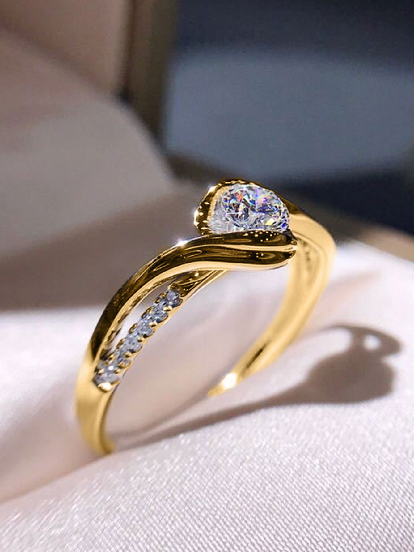 Gold Plated Cubic Zirconia Ring