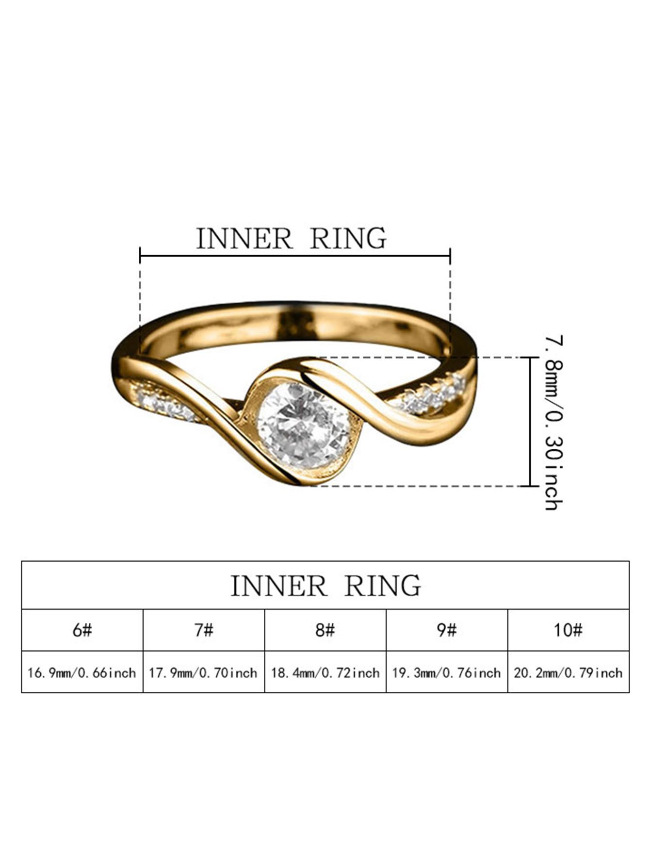 Gold Plated Cubic Zirconia Ring