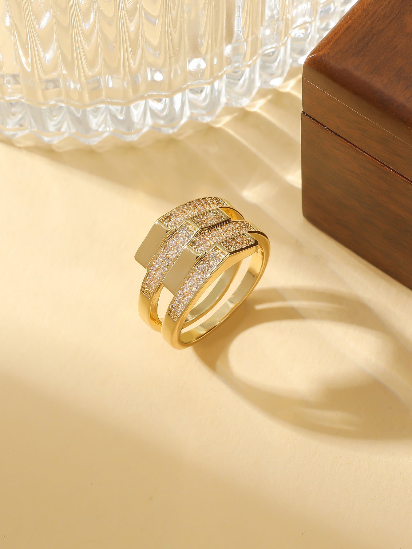 Gold and Diamond-Studded Ring