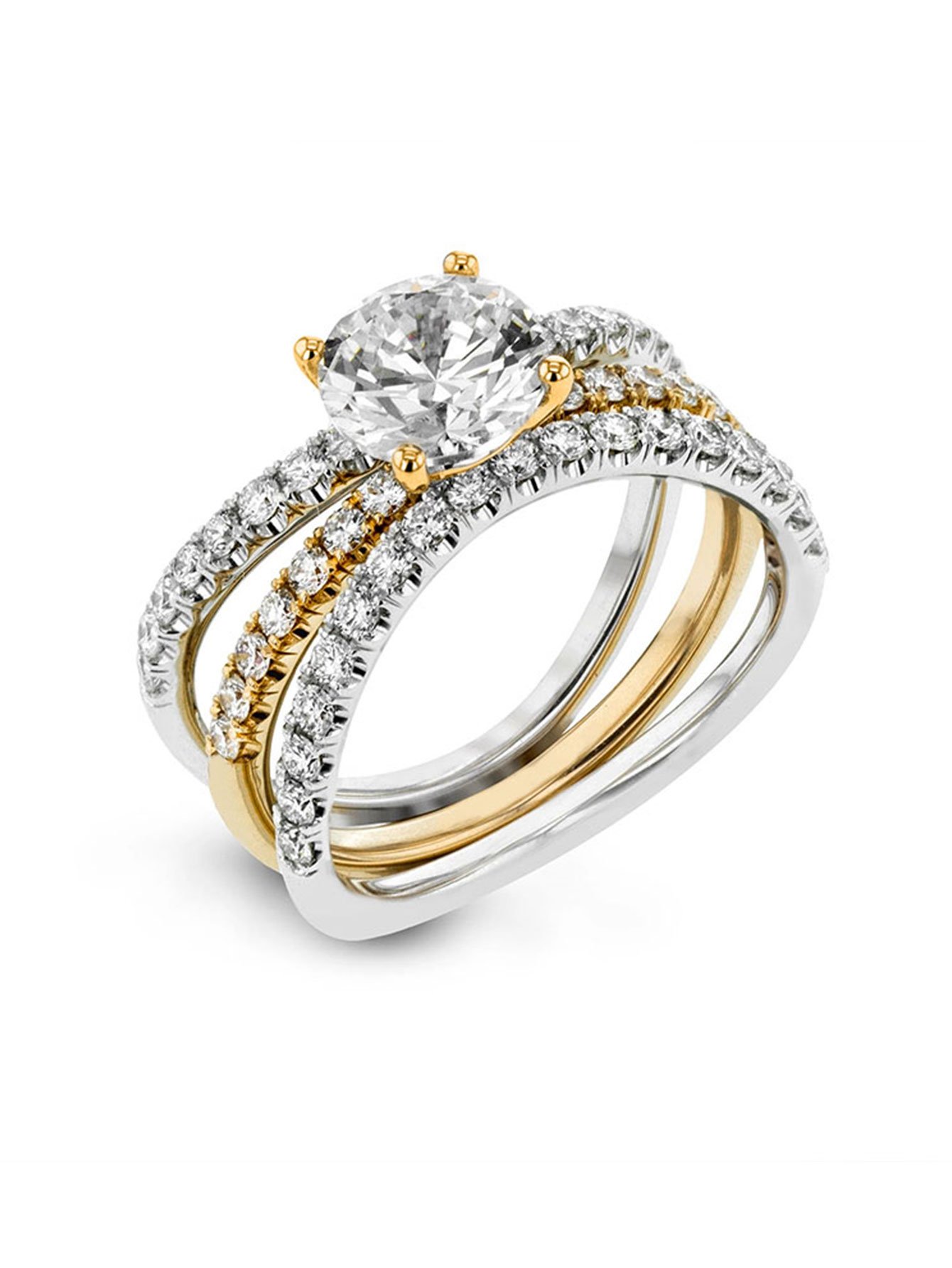 Multi-Tone Cubic Zirconia Layered Ring